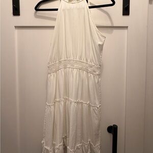 Elegant White Halter Dress